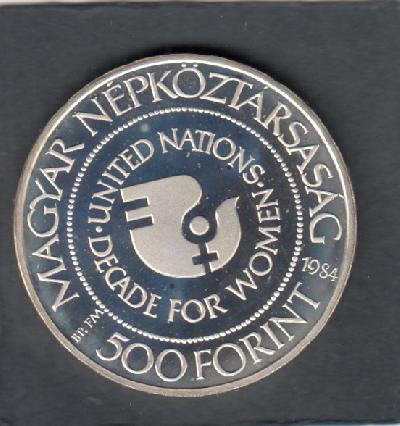 Beschrijving: 500 Forint DECADE FOR WOMAN